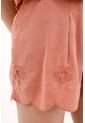 Topmark Bermuda Con Bordado En Ruedo Naranja Para Mujer de topmark