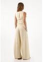 Topmark Pantalón Para Mujer De Lino Arena Palazzo Con Pliegues Frontales de topmark