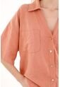 Topmark Camisa Oversize Manga Corta Naranja Para Mujer de topmark