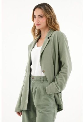 Topmark Blazer Forrado Verde Para Mujer