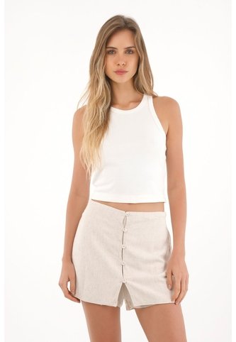 Topmark Falda Short Con Botones Crudo Para Mujer topmark