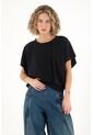Topmark Camiseta Con Prenses En Delantero Negra Para Mujer de topmark