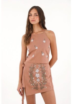 Topmark Camisa Halter Con Estampado De Flores Para Mujer