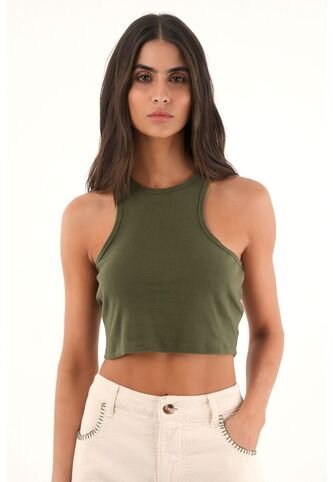 Topmark Camiseta Manga Sisa Verde Para Mujer topmark