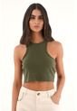 Topmark Camiseta Manga Sisa Verde Para Mujer de topmark
