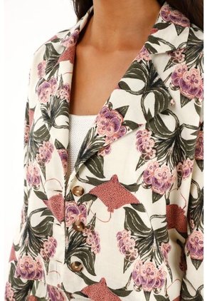 Topmark Abrigo Tipo Blazer Estampado Para Mujer