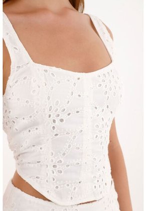 Topmark Crop Top Crudo En Ojalillo Para Mujer
