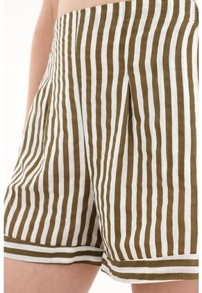 Topmark Bermuda Con Estampado De Rayas Para Mujer