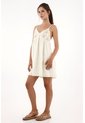Topmark Vestido Corto Con Bordado De Flores Amarillo Para Mujer de topmark