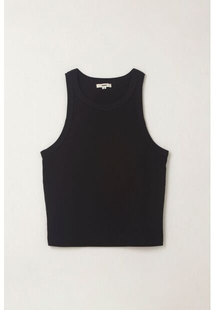 Topmark Camiseta Manga Sisa Negra De Silueta Ajustada Para Mujer