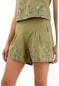 Short Con Estampado De Flores Verde Para Mujer de topmark