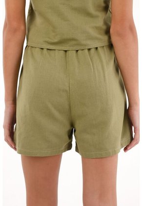 Short Con Estampado De Flores Verde Para Mujer