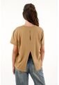 Topmark Camiseta Básica Con Aberturas En Espalda Café Para Mujer de topmark