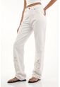 Topmark Jean Recto Con Bordados Crudo Para Mujer de topmark