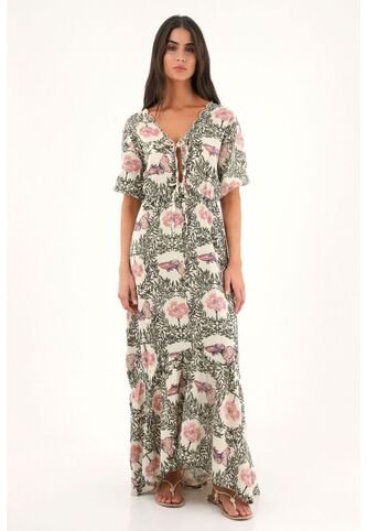 Topmark Vestido Largo Estampado Con Escote En V Para Mujer topmark