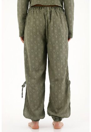 Topmark Pantalón Jogger Bordado Verde Para Mujer