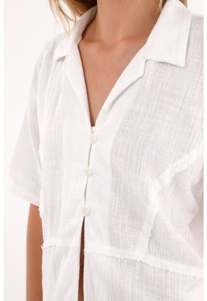 Topmark Camisa Clásica En Tela Con Textura Crudo Para Mujer