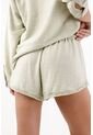 Topmark Bermuda Para Mujer En Viscosa Verde Salvia Fit Relajado Con Ribete Calado de topmark