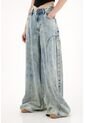 Topmark Jean Wide Leg Tiro Alto Azul Claro Para Mujer de topmark