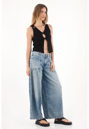 Topmark Camiseta Manga Sisa Con Detalle Entorchado Negra Para Mujer