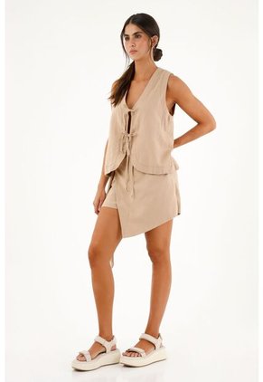 Topmark Camisa Tipo Chaleco Crudo Para Mujer