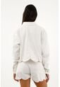 Topmark Chaqueta Denim Blanca Con Ruedo Bordado Para Mujer de topmark