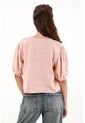 Camisa Manga Corta Con Bolillo Rosada Para Mujer de topmark