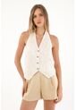 Topmark Chaleco Tejido Con Tiras Crudo Para Mujer de topmark