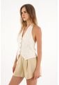 Topmark Chaleco Tejido Con Tiras Crudo Para Mujer de topmark