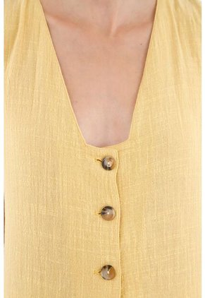 Camisa Amarilla Manga Sisa Para Mujer