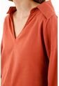 Camisa Tipo Blusón Naranja Para Mujer de topmark