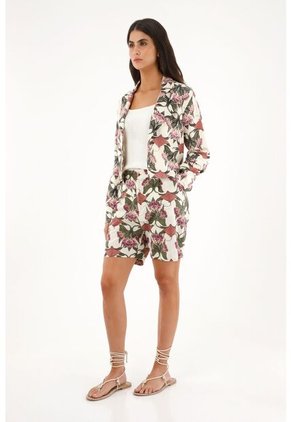 Topmark Bermuda Tiro Alto Estampada Para Mujer