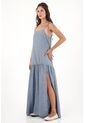 Topmark Vestido Largo De Tiras Azul Para Mujer de topmark