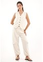 Chaleco Tejido Tipo Tweed Crudo Para Mujer de topmark
