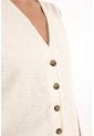 Chaleco Tejido Tipo Tweed Crudo Para Mujer de topmark