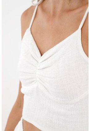 Camisa De Tiras Crudo Para Mujer