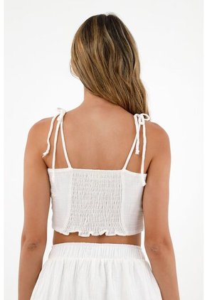 Camisa De Tiras Crudo Para Mujer