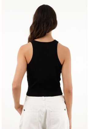 Topmark Camiseta Manga Sisa Negra Para Mujer
