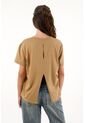 Topmark Camiseta Básica Con Aberturas En Espalda Café Para Mujer de topmark