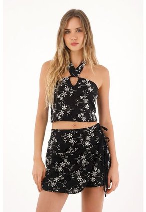 Topmark Falda Short Tejida Con Diseño De Flores Para Mujer