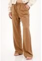 Topmark Pantalón Recto Con Cintura Elástica Café Para Mujer de topmark
