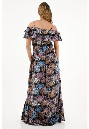 Topmark Vestido Estampado Con Boleros Decorativos Para Mujer