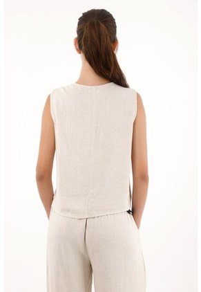 Topmark Camisa Tipo Chaleco Crudo Para Mujer