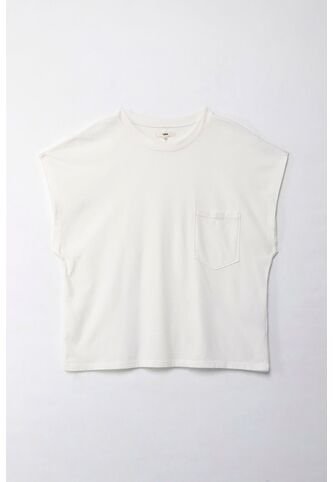 Topmark Camiseta Manga Corta Con Bolsillo Crudo Para Mujer topmark