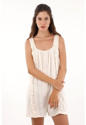 Topmark Enterizo Corto Tipo Mono Crudo Para Mujer