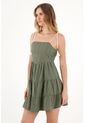 Topmark Vestido Corto De Tiras Verde Para Mujer de topmark