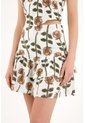 Topmark Falda Corta Con Estampado De Flores Con Cuello Marcado Para Mujer de topmark