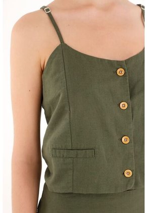 Topmark Camisa Verde De Tiras Para Mujer