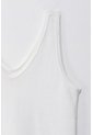 Topmark Camiseta Básica Manga Sisa Crudo Con Detalle Frontal Para Mujer de topmark