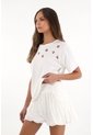 Topmark Camiseta Con Mini Prints De Cerezas Crudo Para Mujer de topmark